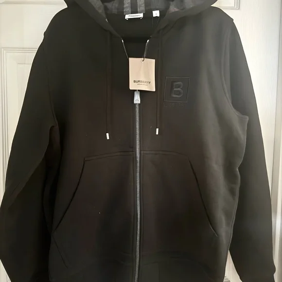 NWT Burberry Fordson BBOX Men’s Black Zip Hoodie Sz M